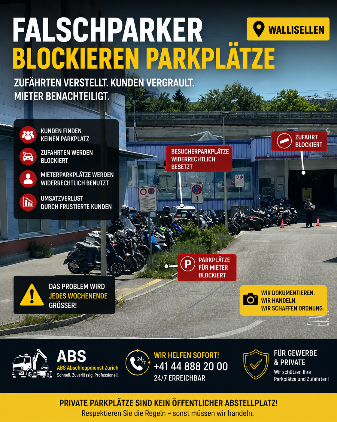 Falschparker blockieren Parkplätze – Ein Wochenendproblem
